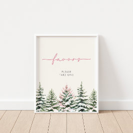 Póster Winter Woodland favorece el Rótulo