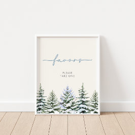Póster Winter Woodland favorece el Rótulo