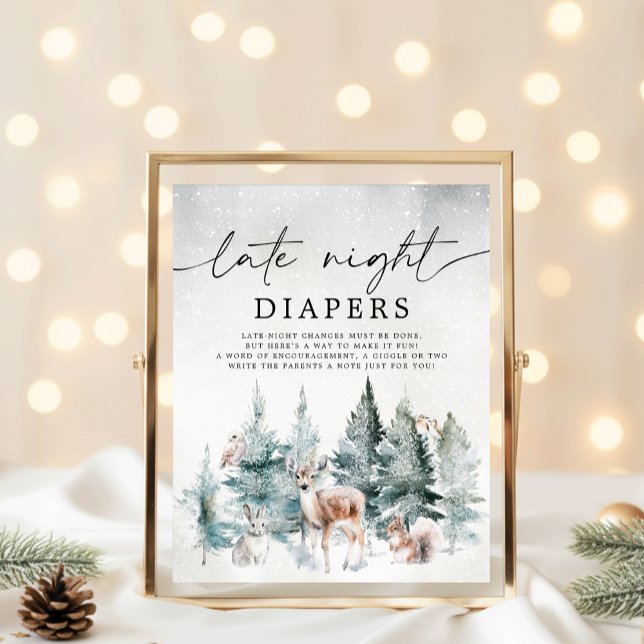 Póster Winter Woodland Frío fuera de los Diapers nocturno (Subido por el creador)