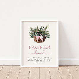 Póster Winter Woodland Pacifier Hunt Game Rótulo
