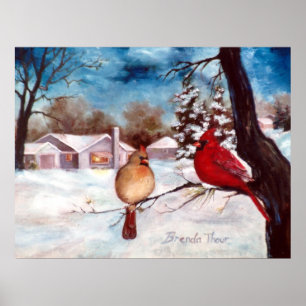 Póster Winters Serenity Cardinal Poster