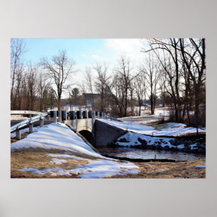 Póster Wintertime Creek con Bridge