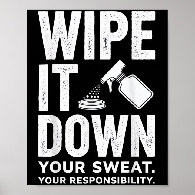 Póster Wipe It Down Fitness Motivation Art  (Frente)