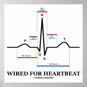 Póster Wired For Heartbeat (ECG / EKG) Electrocardiogram