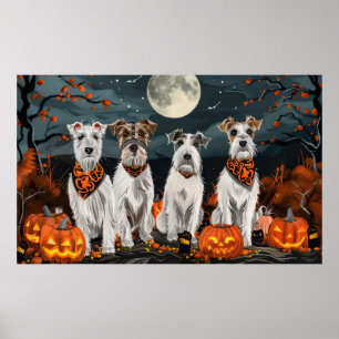 Póster Wirefox Terrier Halloween Spooky