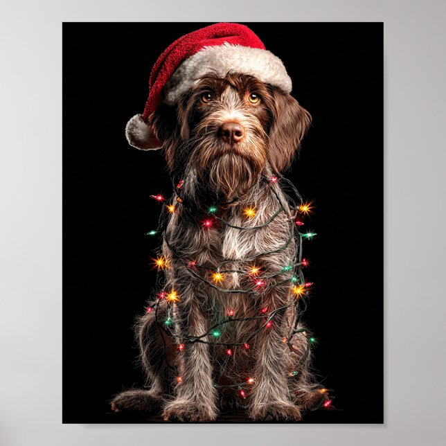 Póster Wirehaired Inting Griffon Christmas Graphics Dog L (Frente)