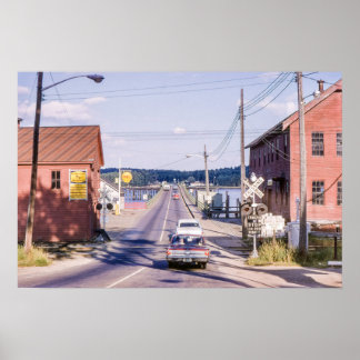 Póster Wiscasset y Bridge en los años 1960