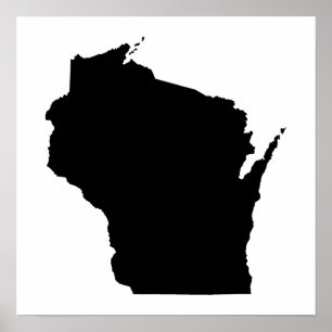 Póster Wisconsin en Negro