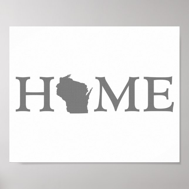 Póster Wisconsin Home State Word Art (Frente)