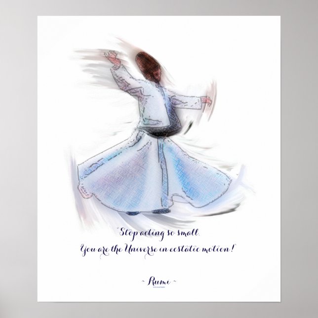 Póster Wisdom por Rumi y Whirling Dervish (Frente)