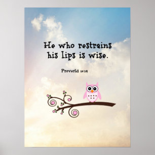 Póster Wisdom - Proverbs 10:19 