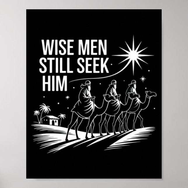 Póster Wise Men Still Seek Him Christian Christmas Jesus  (Frente)