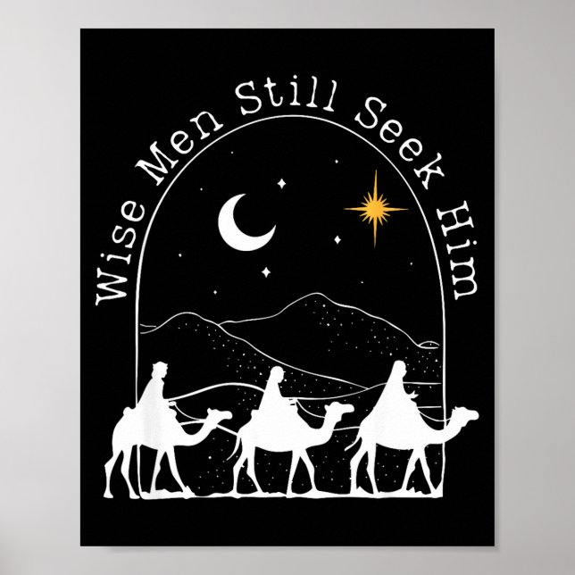 Póster Wise Men Still Seek Him Christian Christmas Jesus  (Frente)