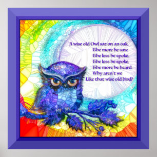 Póster Wise Old Owl Bordered