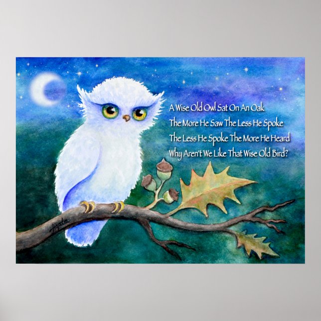 Póster Wise Old Owl Rhime (Frente)