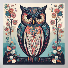 Póster Wise Whimsy Owl descargable