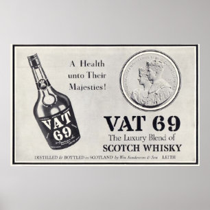 Póster Wiskey de whisky Vat 69