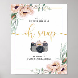 Póster Wispy Boho Floral Poppies Oh Snap Poster