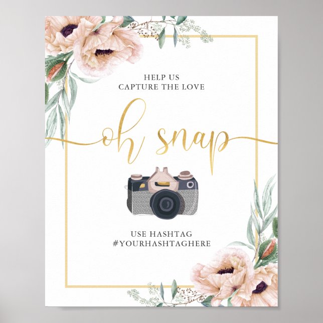 Póster Wispy Boho Floral Poppies Oh Snap Poster (Frente)