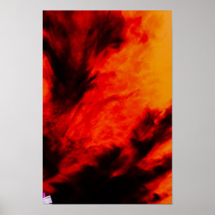 Póster Wispy Clouds - Naranja