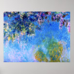 Póster Wisteria del impresionista Claude Monet<br><div class="desc">La glicinia del impresionista Claude Monet Wisteria (Wysteria) fue pintada por el famoso pintor impresionista Claude Monet,  c. 1919-1920. Nota: Sugerimos el papel semi-brillante o mejor para un color hermoso y para una impresión de calidad que durará años.</div>