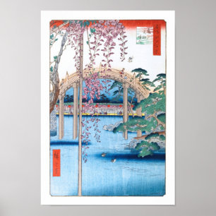 Póster Wisteria en el santuario de Kameido Hiroshige Bell