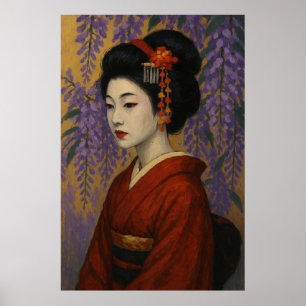 Póster Wisteria geisha chica