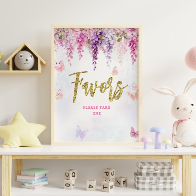 Póster Wisteria Purpurina Mariposa Favor del Cumpleaños (Subido por el creador)