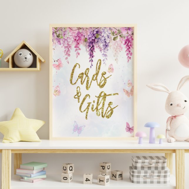 Póster Wisteria Purpurina Mariposa Tarjetas de cumpleaños (Subido por el creador)