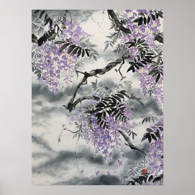 Póster Wisteria Sumi e print (Frente)