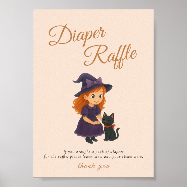 Póster Witch & Cat Bow Cards  Gifts Table Sign Poster (Frente)