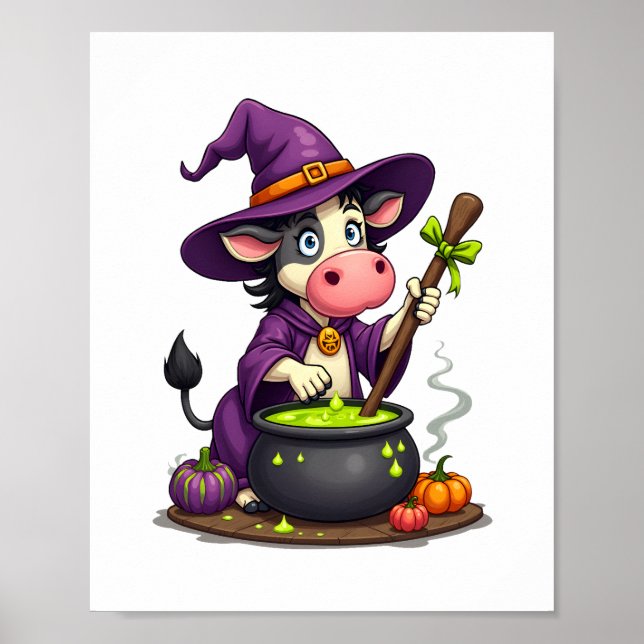 Póster Witch Cow Cauldron (Frente)