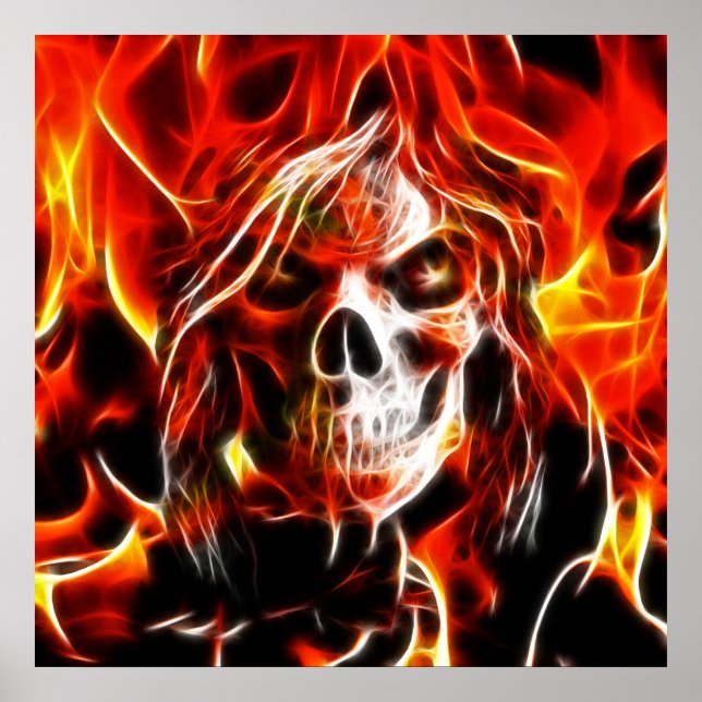Póster Witch Fiery Skull (Frente)