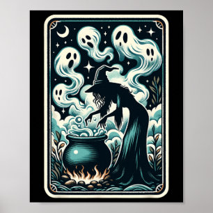 Póster Witch Ghost Cauldron Gothic Supernatural Tarot Car