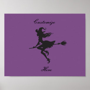 Póster Witch Riding Broom Halloween Thunder_Cove