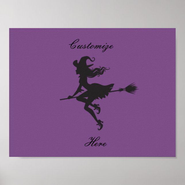 Póster Witch Riding Broom Halloween Thunder_Cove (Frente)