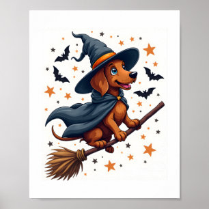 Póster Witchy Dachshund Delight