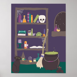 Póster Witchy Workroom Halloween
