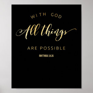 Póster With God All Things are Possible Matthew 19:26