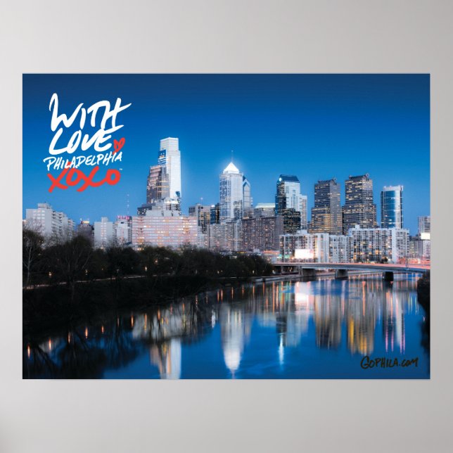 Póster 'With Love' Skyline Poster, 18" x 24" (Frente)