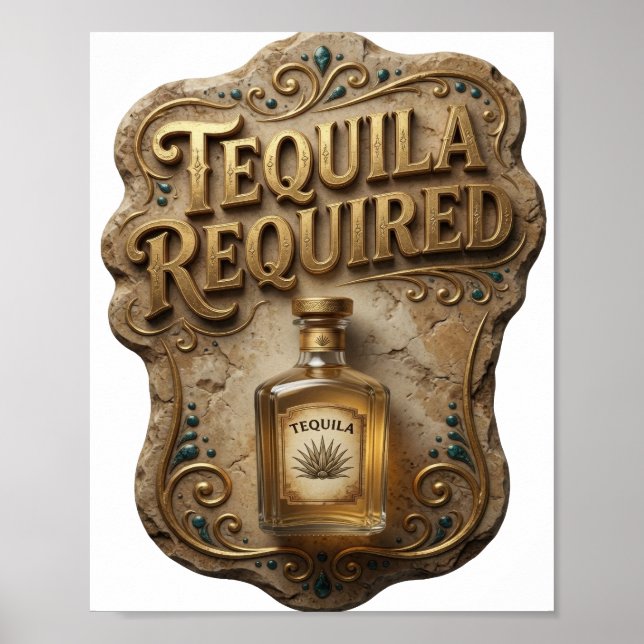 Póster Witty Gold SE REQUIERE TEQUILA (Frente)