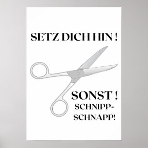 Póster Witziges Toiletten-Poster: ¡Setz dich hin! Sonst..