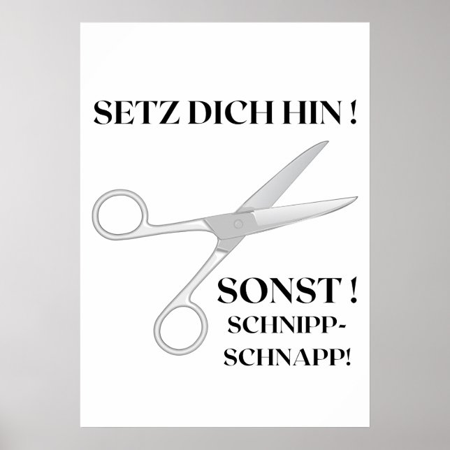 Póster Witziges Toiletten-Poster: ¡Setz dich hin! Sonst.. (Frente)