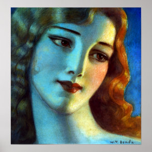 Póster Władysław T. Benda Jefe de Chica con una larga rub