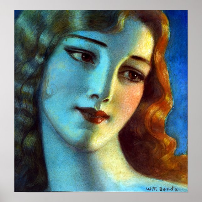 Póster Władysław T. Benda Jefe de Chica con una larga rub (Frente)