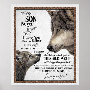 Póster Wolf A Mi Hijo Nunca Olvide Que Amó A Tu Padre Reg