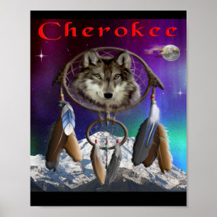 Póster Wolf and moon