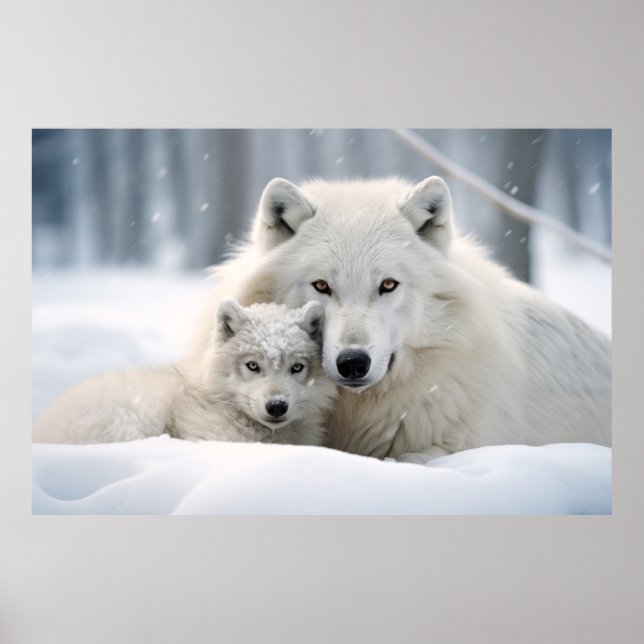 Póster Wolf Animal Wild Beauty Freedom Wilderness Art (Frente)