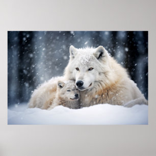 Póster Wolf Animal Wild Beauty Freedom Wilderness Art