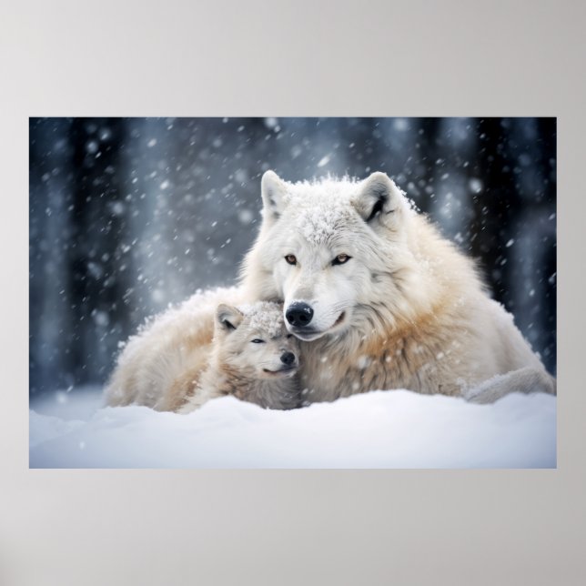 Póster Wolf Animal Wild Beauty Freedom Wilderness Art (Frente)